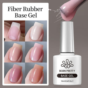 6 Colors Fiber Rubber Base Gel Polish Set 10ml Gel Nail Polish BORN PRETTY