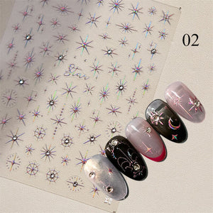 Glitter Starlight Rhinestones 3D Nail Stickers Nail Sticker No Brand