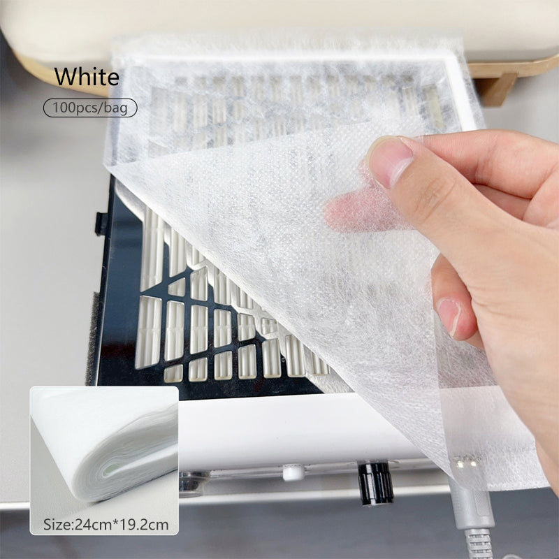 100pcs White Filter Paper for Manicure Dust Collector