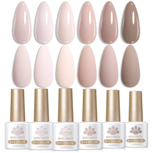 6 Colors Gel Polish Set S04 Clouded Rose 7ml Gel Nail Polish BORN PRETTY
