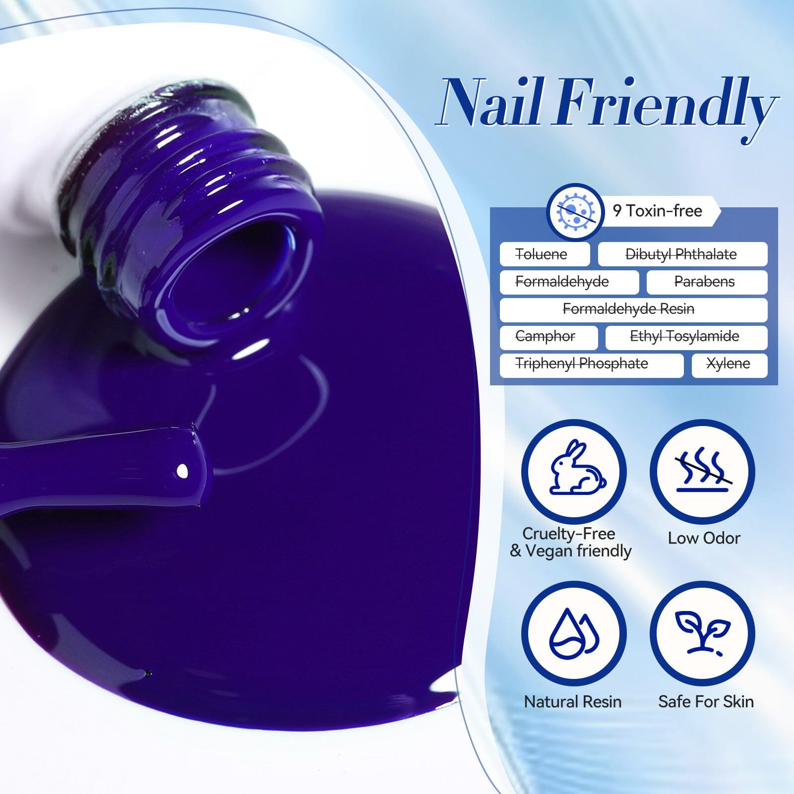 6 Colors Blue Color Gel Polish Set S07 Blue Horizon 7ml Gel Nail Polish BORN PRETTY