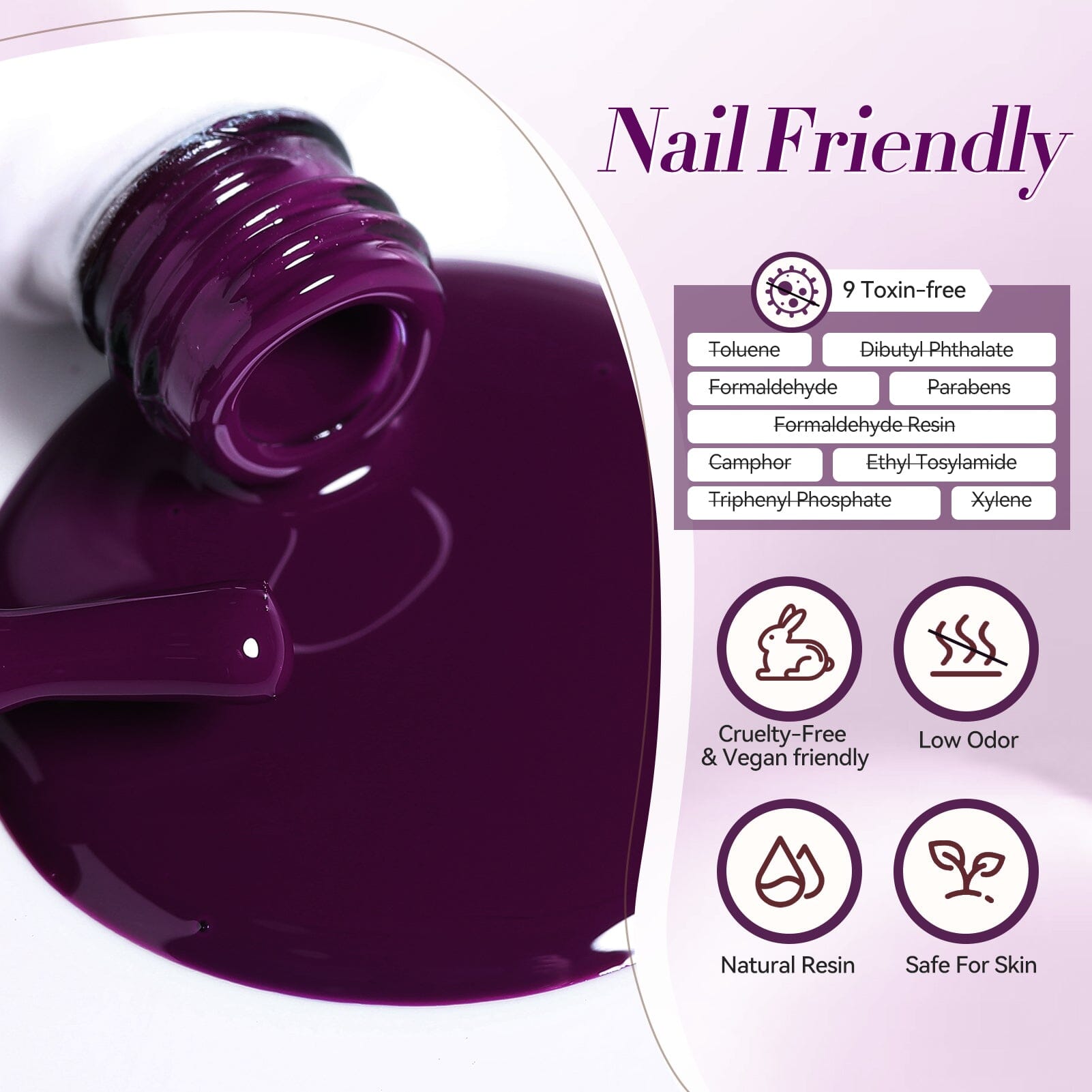 6 Colors Purple Gel Polish Set S08 Lavender Mist 7ml Gel Nail Polish BORN PRETTY