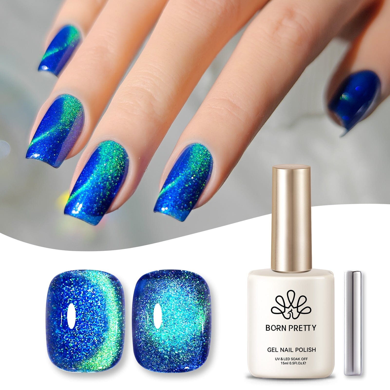 Blue Cat Magnetic Gel Polish MY44 Interstellar 15ml Gel Nail Polish BORN PRETTY
