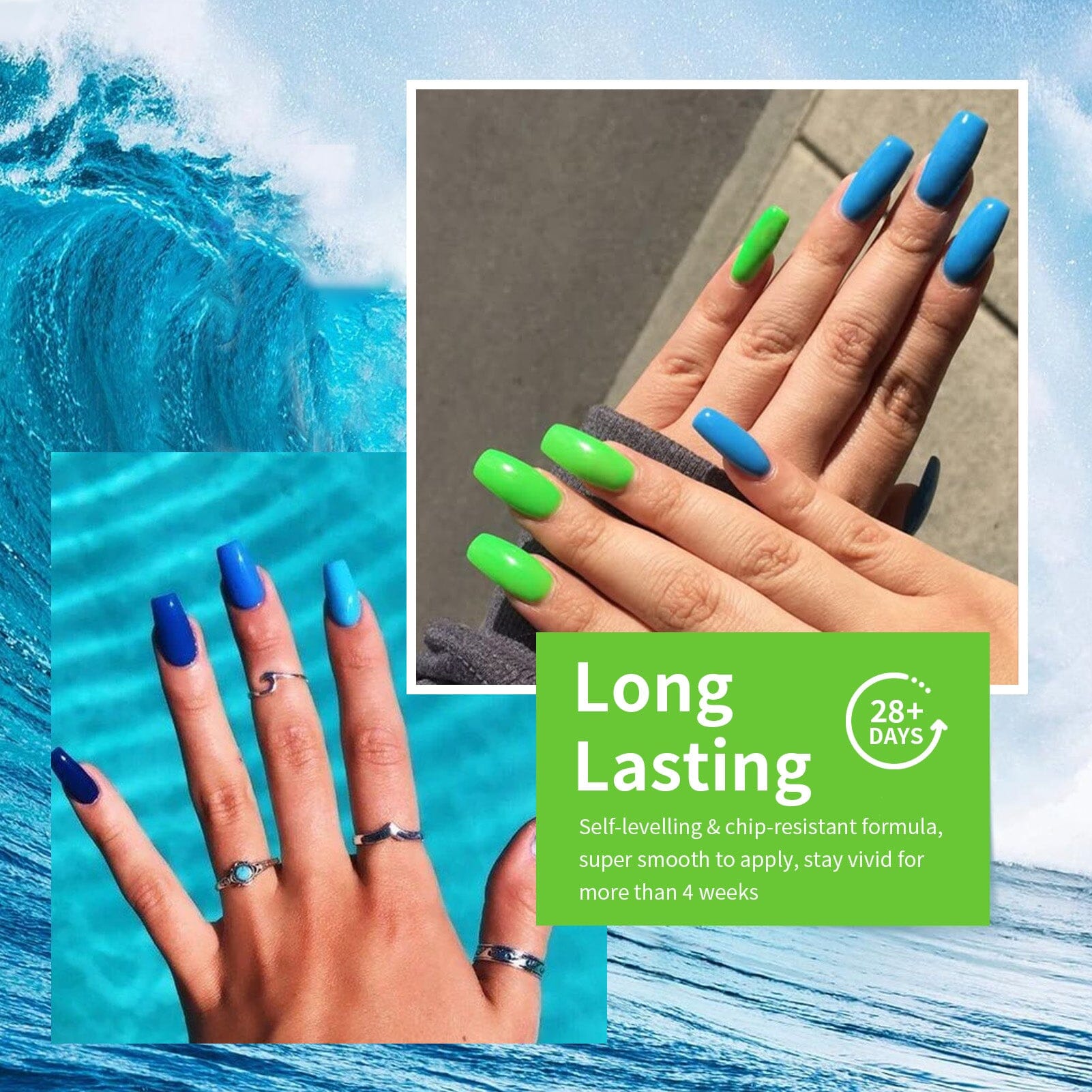 6 Colors Blue Green Threaded Gel Polish Set T03 Fairy Snail 7ml Gel Nail Polish BORN PRETTY