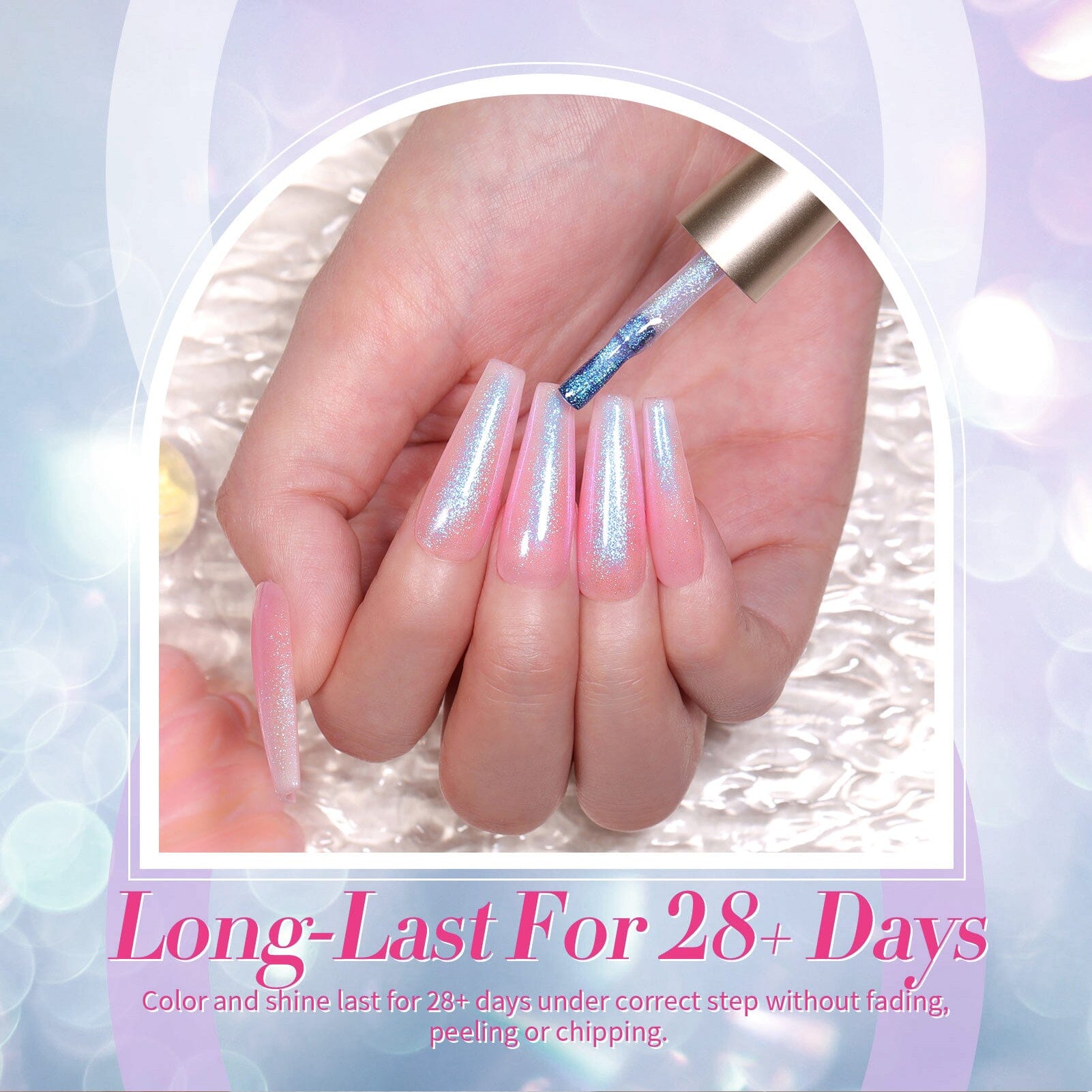 6 Colors Pink Shimmery Aurora Gel Polish Set T04 Conch Spirit 7ml Gel Nail Polish BORN PRETTY