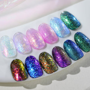 6 Colors Pink Shimmery Aurora Gel Polish Set T04 Conch Spirit 7ml Gel Nail Polish BORN PRETTY