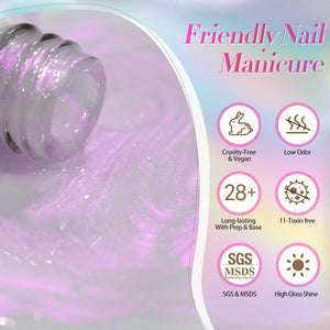 6 Colors Pink Shimmery Aurora Gel Polish Set T04 Conch Spirit 7ml Gel Nail Polish BORN PRETTY