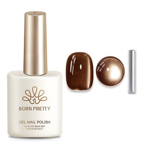 Glass Cat Magnetic Gel MY80 Dark Chocolate 15ml Gel Nail Polish BORN PRETTY