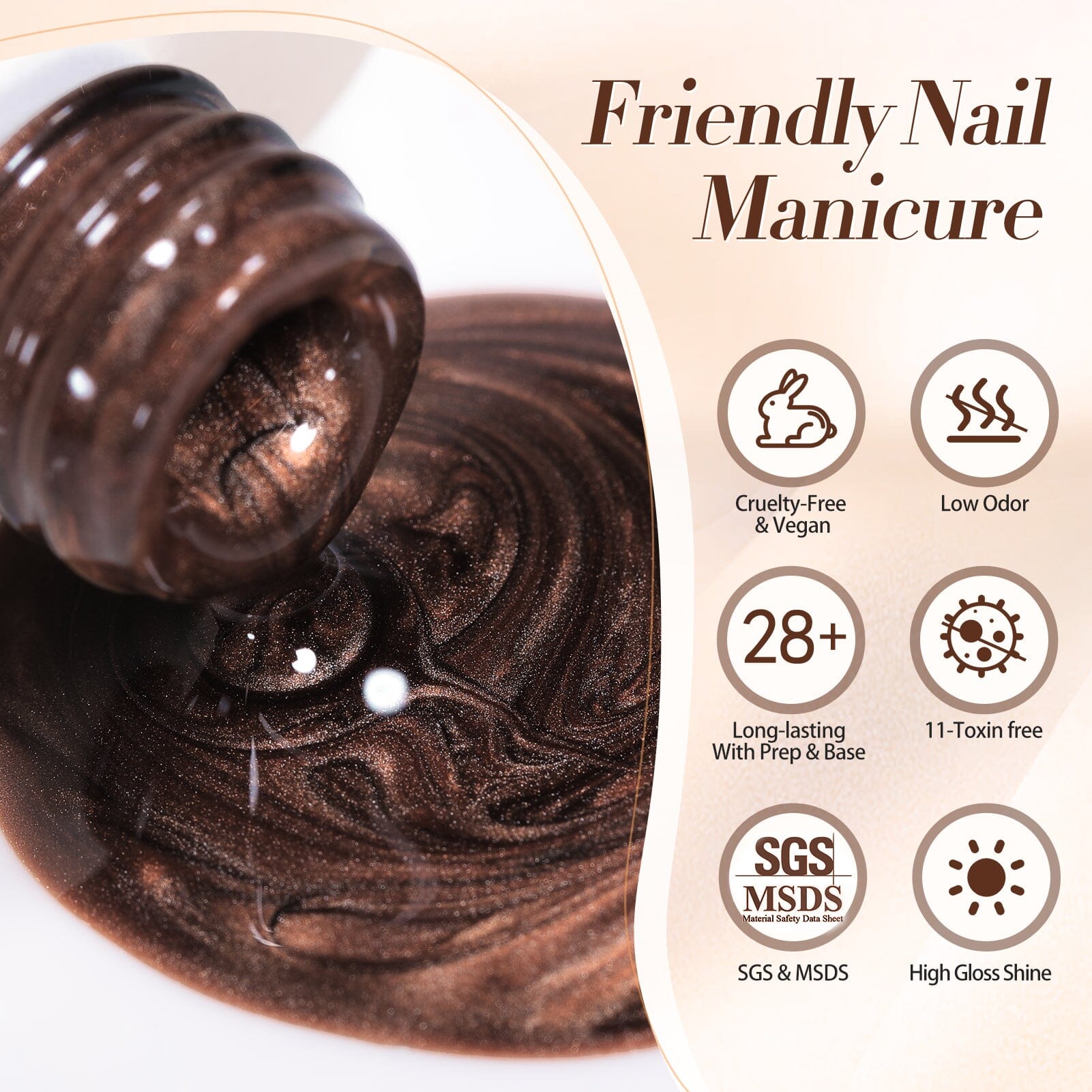 Brown Water Light Cat Magnetic Gel Polish AW03 15ml Gel Nail Polish BORN PRETTY