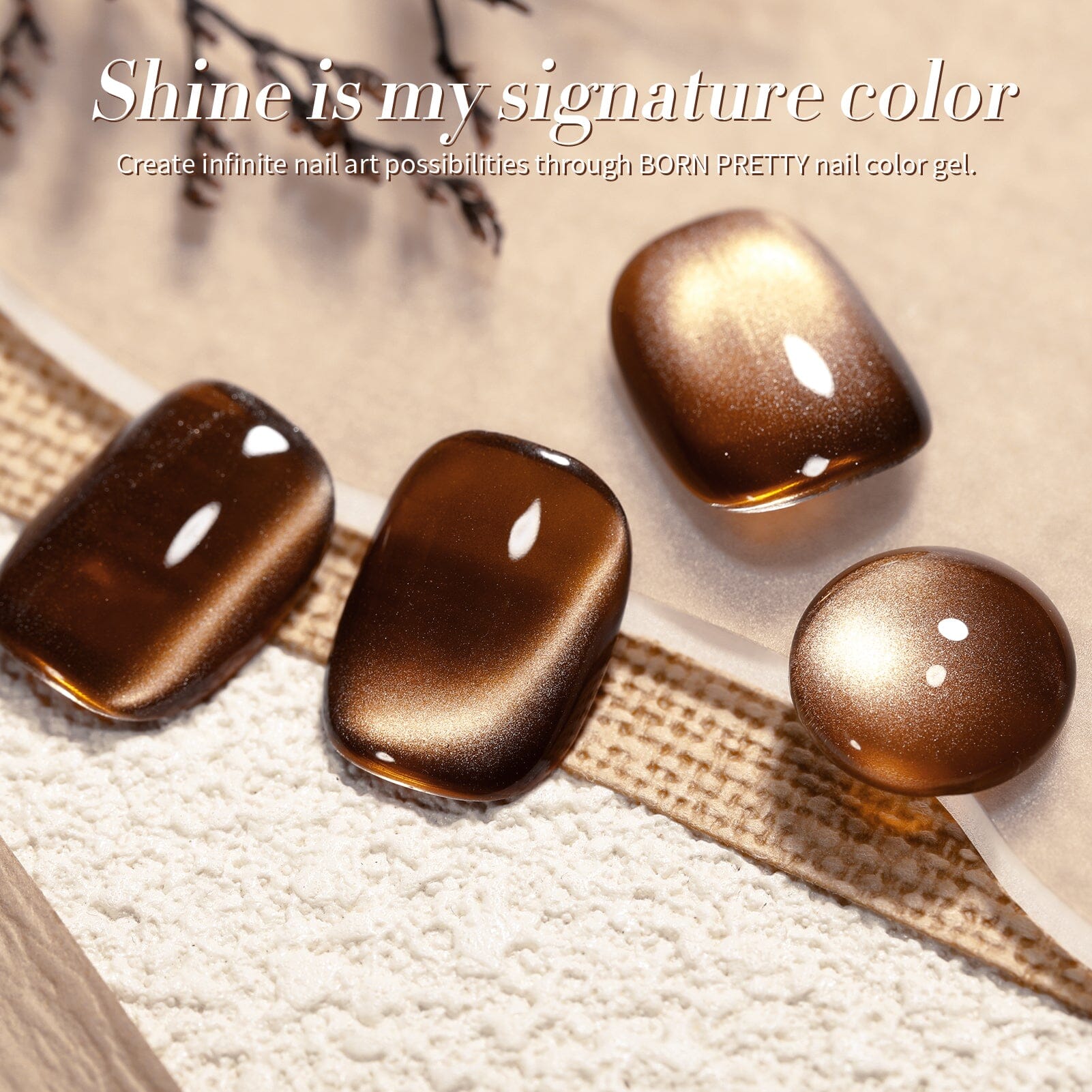 Brown Water Light Cat Magnetic Gel Polish AW03 15ml Gel Nail Polish BORN PRETTY