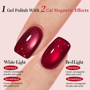 Glass Cat Magnetic Gel Polish MY82 Berry Red 15ml Gel Nail Polish BORN PRETTY