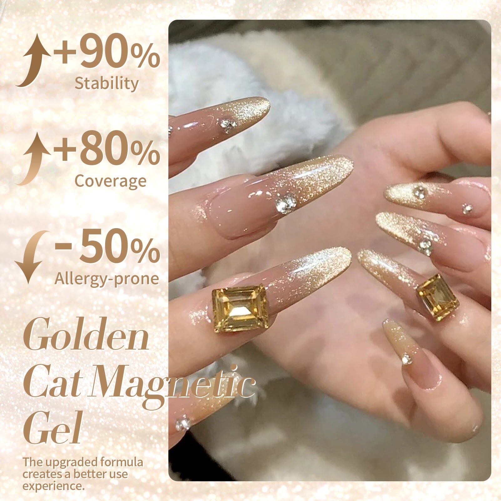 Golden Yellow Cat Magnetic Gel Polish GC02 15ml Gel Nail Polish BORN PRETTY