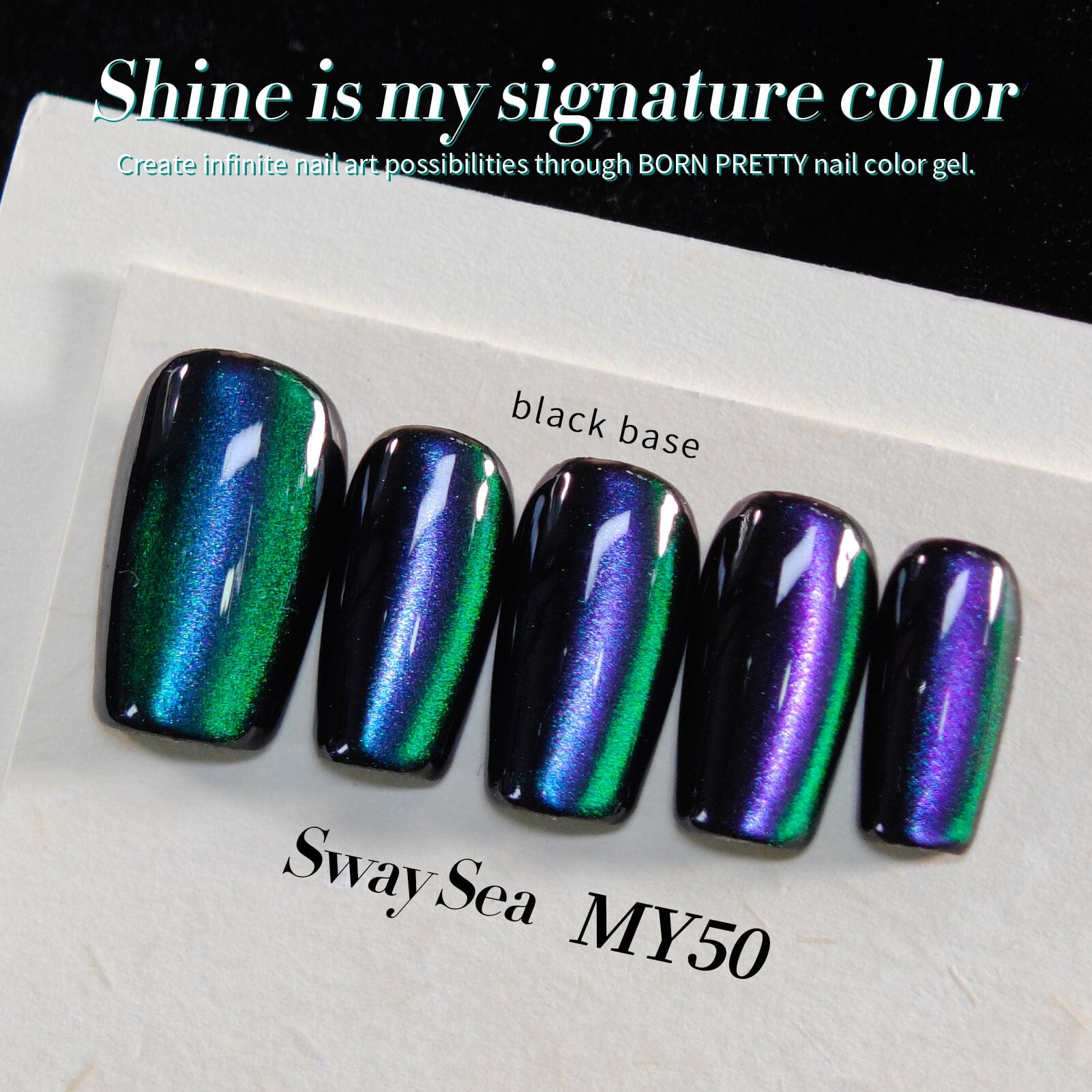 Green Chameleon Cat Magnetic Gel Polish MY50 Sway Sea 15ml Gel Nail Polish BORN PRETTY