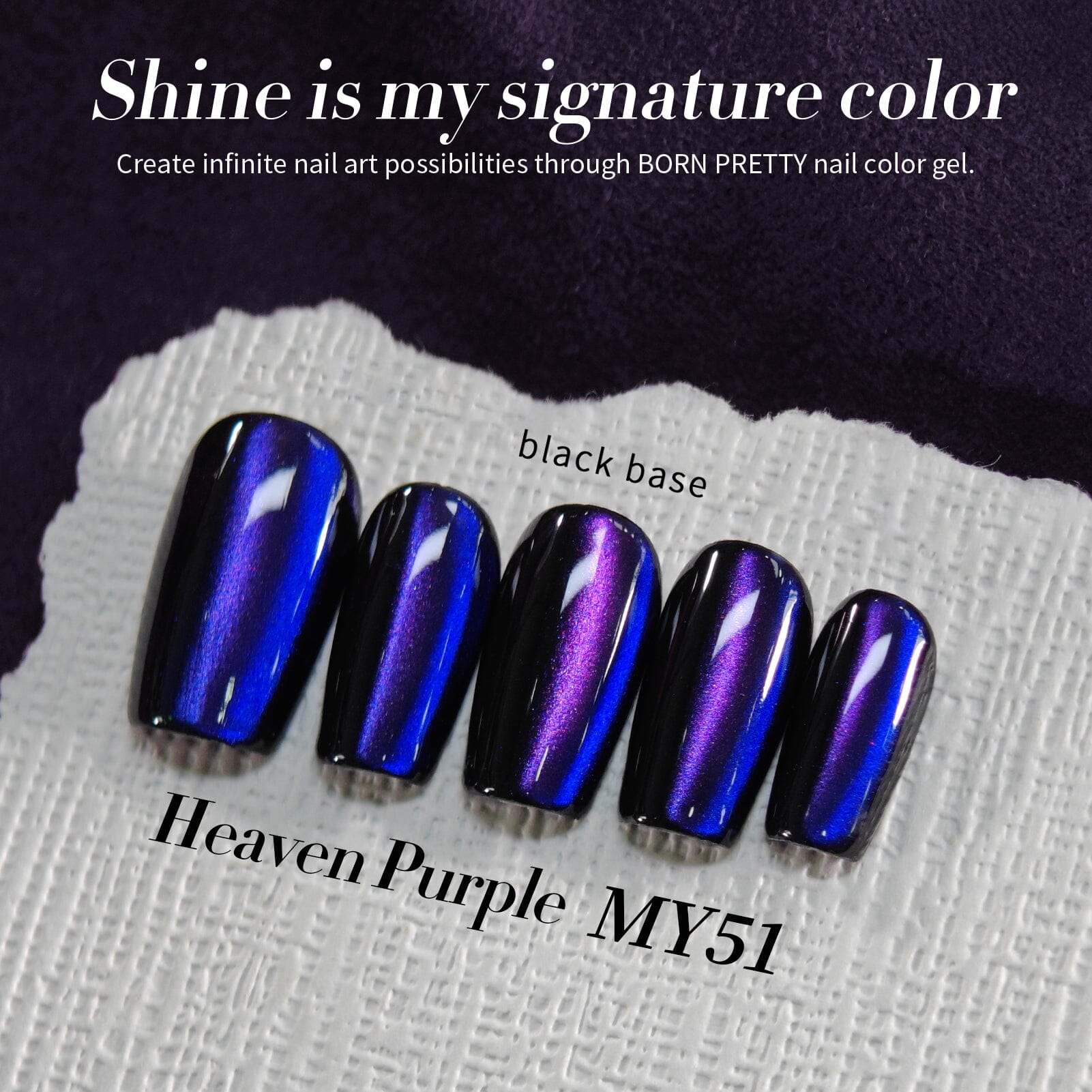 Purple Chameleon Cat Magnetic Gel Polish MY51 Heaven Purple 15ml Gel Nail Polish BORN PRETTY
