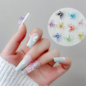 20pcs Ice Transparent Butterflies 3D Nail Decorations Nail Decoration No Brand