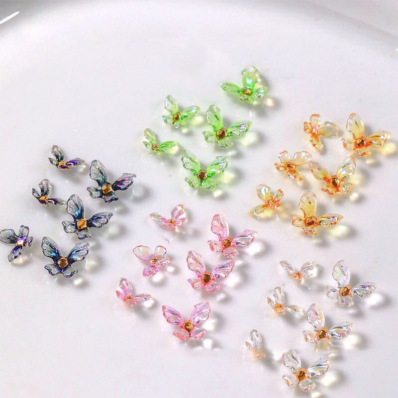 20pcs Ice Transparent Butterflies 3D Nail Decorations Nail Decoration No Brand