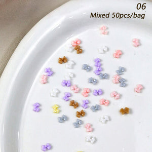 50pcs Resin Ice Transparent Bowknot 3D Nail Decorations Nail Decoration No Brand 06