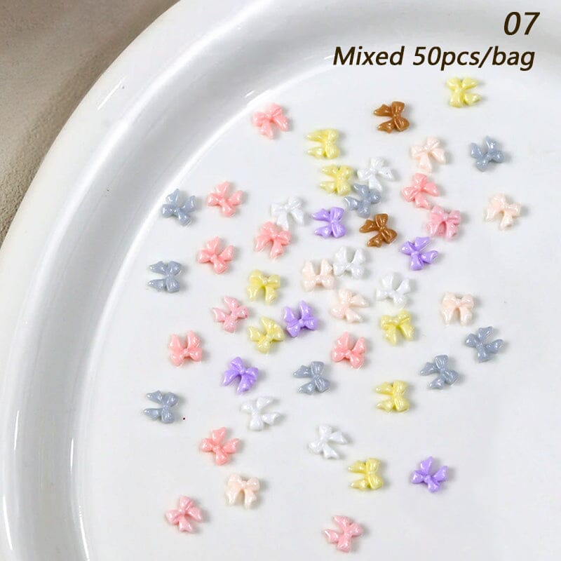 50pcs Resin Ice Transparent Bowknot 3D Nail Decorations Nail Decoration No Brand 07