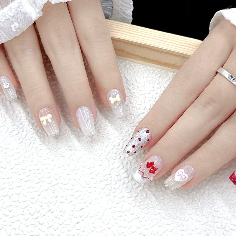 50pcs Resin Ice Transparent Bowknot 3D Nail Decorations Nail Decoration No Brand