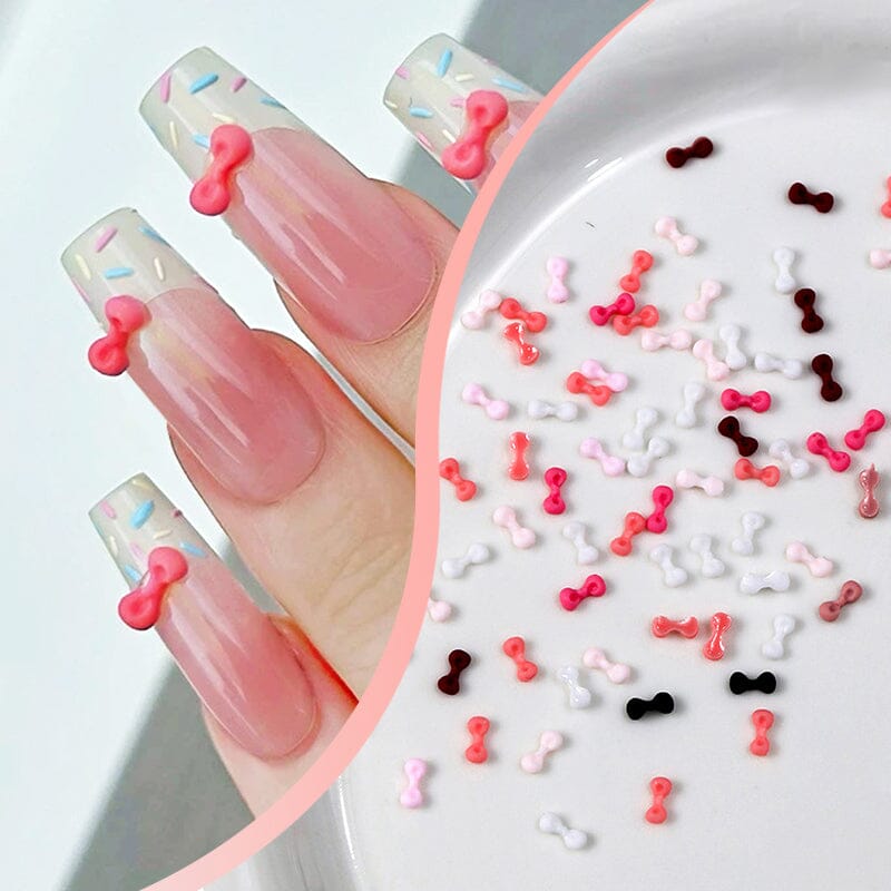 50pcs Resin Ice Transparent Bowknot 3D Nail Decorations Nail Decoration No Brand