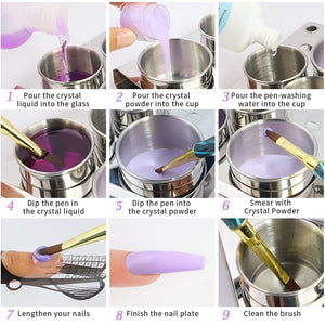 3pcs Powder Liquid Cup Set Stainless Steel Manicure Container Cup Tools & Accessories No Brand