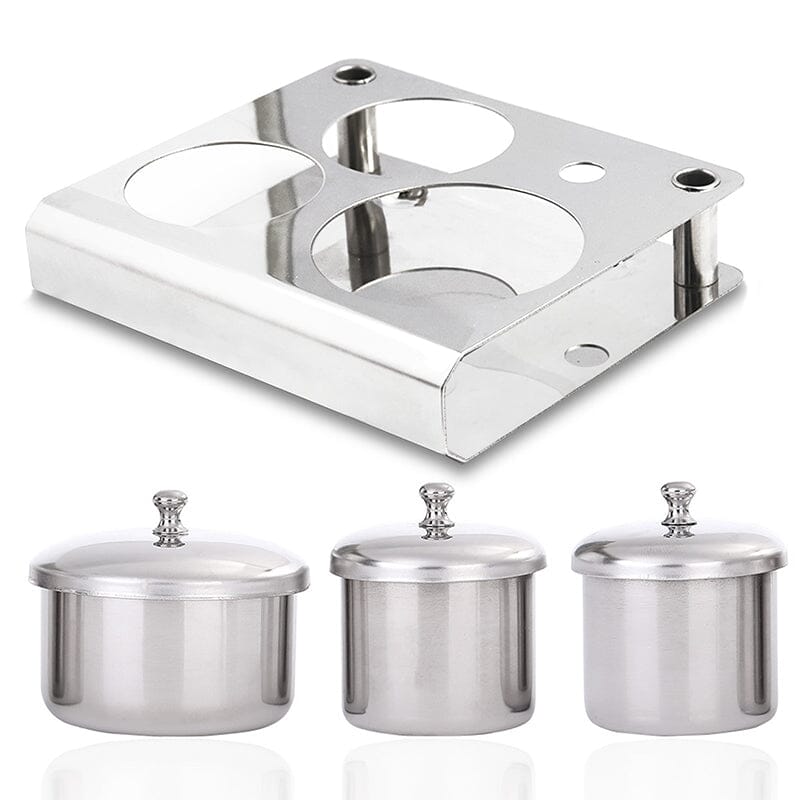 3pcs Powder Liquid Cup Set Stainless Steel Manicure Container Cup Tools & Accessories No Brand