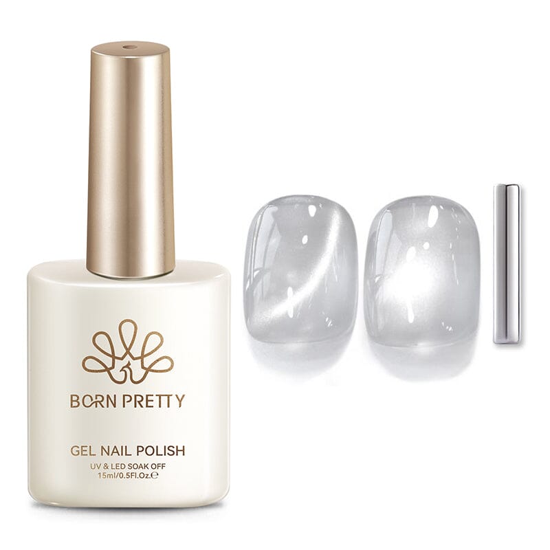 Cat Magnetic Gel MY77 Flowing Light White 15ml Gel Nail Polish BORN PRETTY