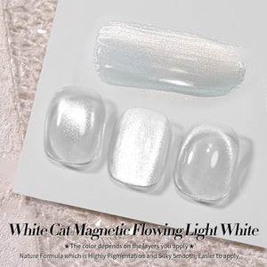 White Cat Magnetic Gel Polish MY77 Flowing Light White 15ml Gel Nail Polish BORN PRETTY