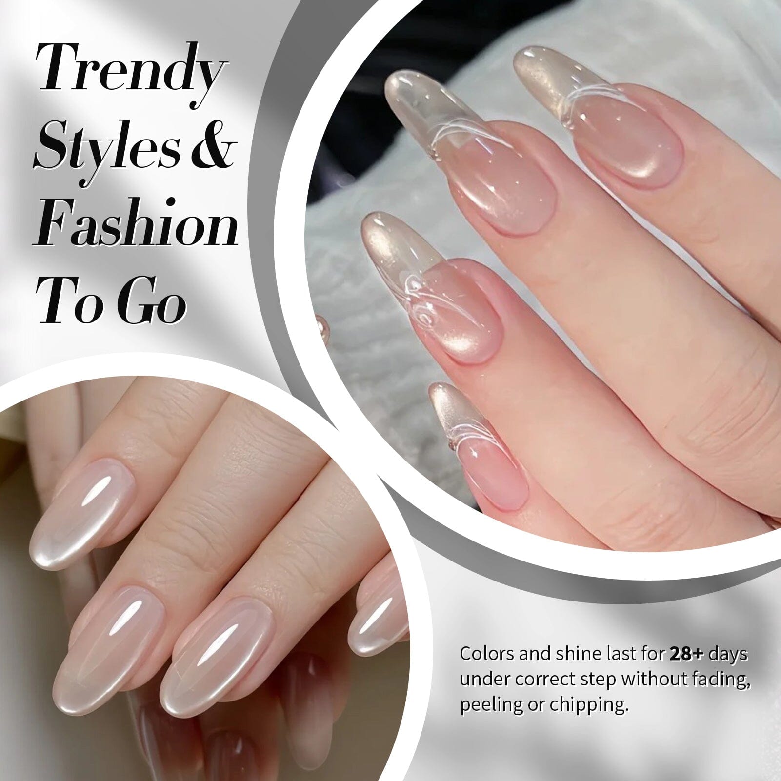 White Cat Magnetic Gel Polish MY77 Flowing Light White 15ml Gel Nail Polish BORN PRETTY