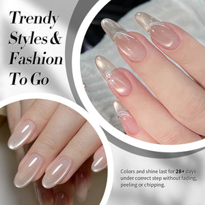 White Cat Magnetic Gel Polish MY77 Flowing Light White 15ml Gel Nail Polish BORN PRETTY