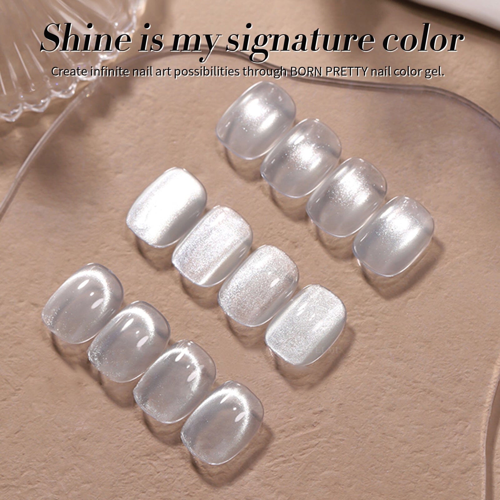 White Cat Magnetic Gel Polish MY77 Flowing Light White 15ml Gel Nail Polish BORN PRETTY