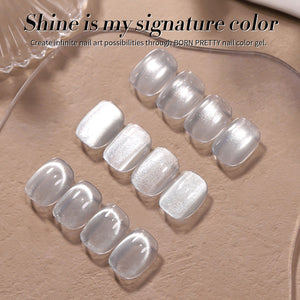 White Cat Magnetic Gel Polish MY77 Flowing Light White 15ml Gel Nail Polish BORN PRETTY