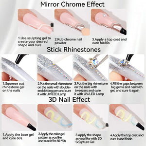 4 In 1 Rhinestone Glue 15ml Gel Nail Polish NICOLE DIARY