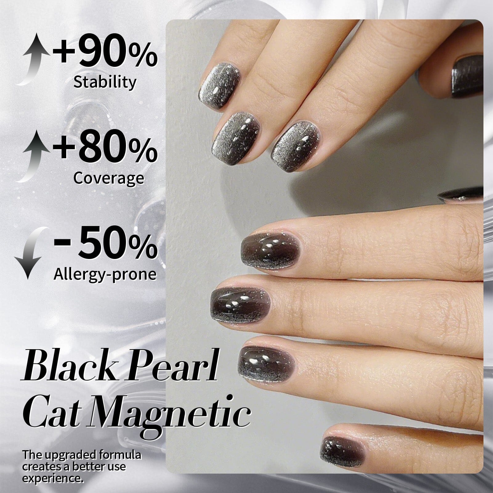 Black Cat Magnetic Gel Polish MY248 Black Pearl 15ml Gel Nail Polish BORN PRETTY