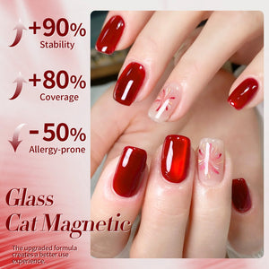 Red Glass Cat Magnetic Gel Polish MY249 Artisan 15ml Gel Nail Polish BORN PRETTY