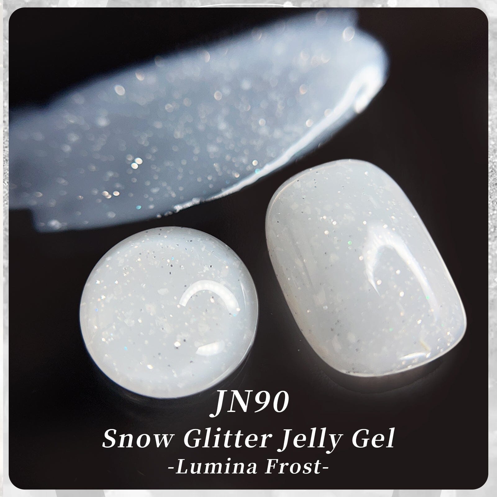 White Snow Glitter Jelly Gel Polish JN90 Lumina Frost 10ml Gel Nail Polish BORN PRETTY
