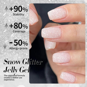 White Snow Glitter Jelly Gel Polish JN90 Lumina Frost 10ml Gel Nail Polish BORN PRETTY