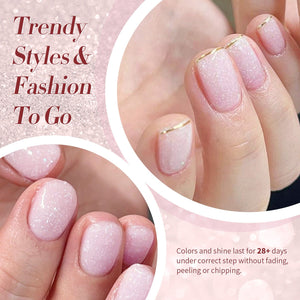 Pink Snow Glitter Jelly Gel Polish JN91 Blossom Flurry 10ml Gel Nail Polish BORN PRETTY