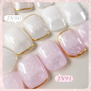 Pink Snow Glitter Jelly Gel Polish JN91 Blossom Flurry 10ml Gel Nail Polish BORN PRETTY