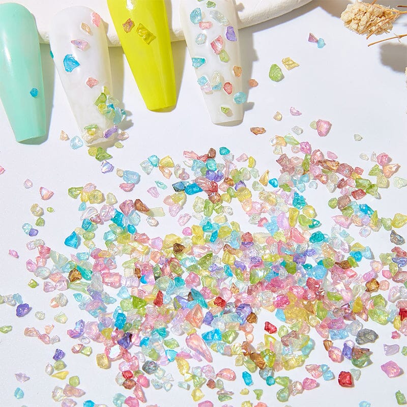 50pcs Mixed Color Broken Glass Irregular Rhinestone Nail Decorations Nail Decoration No Brand