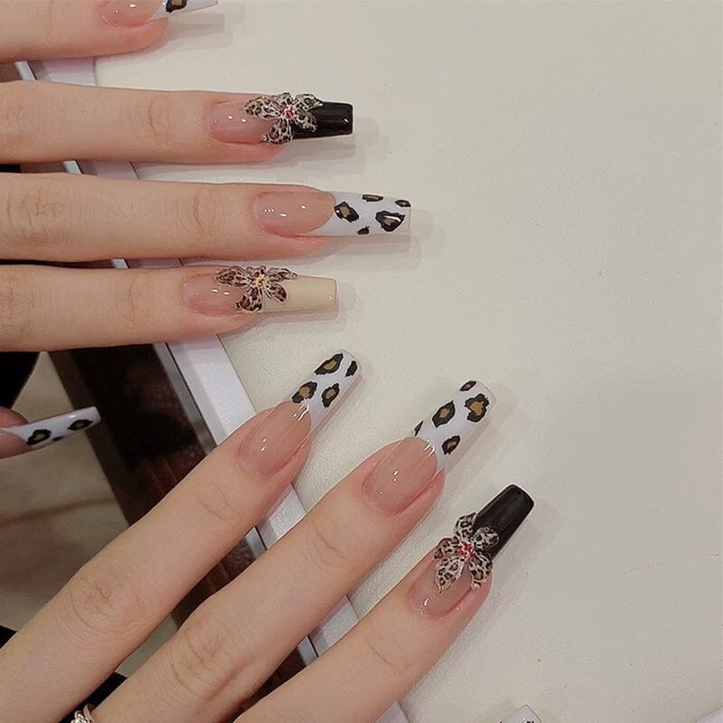 30pcs Multicolor Leopard Flowers 3D Resin Gradient Nail Decoration Random Colors Nail Decoration No Brand