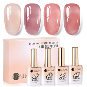 4 Colors Jelly Gel Set #1 Soft Veil 15ml Gel Nail Polish UR SUGAR