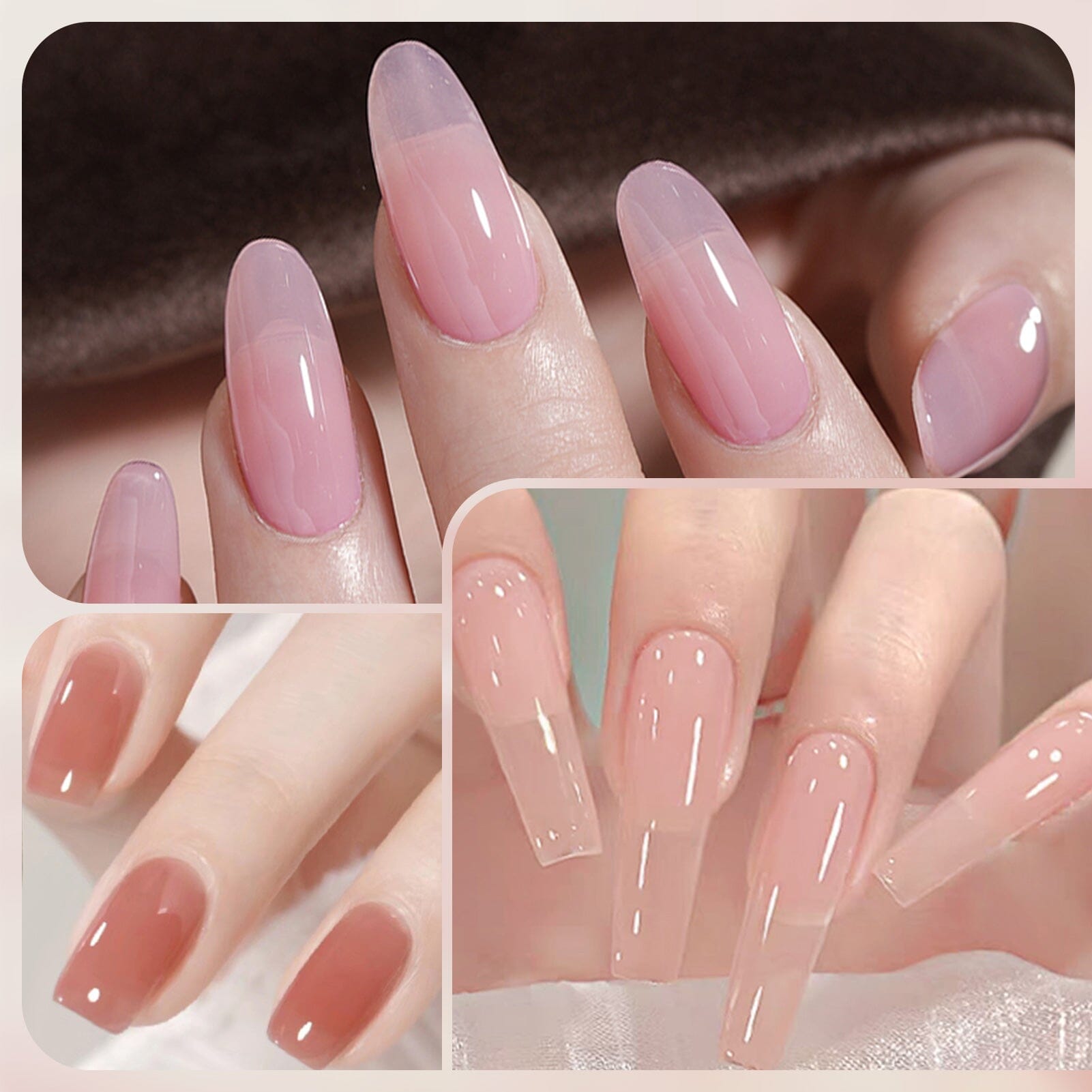 4 Colors Jelly Gel Set #3 Misty Garden 15ml Gel Nail Polish UR SUGAR