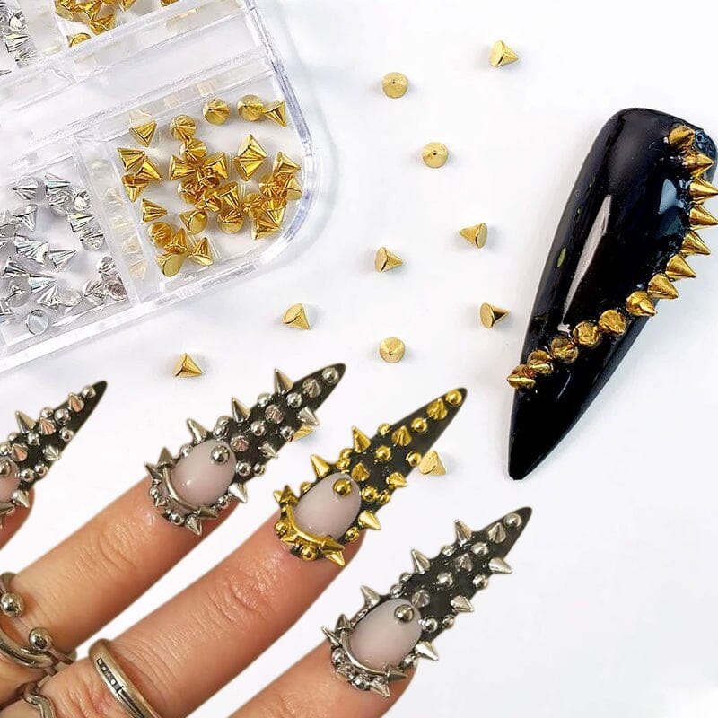 6 Grids Metal Star Rivet 3D Nail Decorations Nail Decoration No Brand