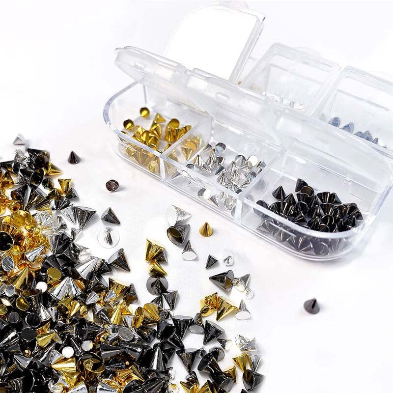 6 Grids Metal Star Rivet 3D Nail Decorations Nail Decoration No Brand