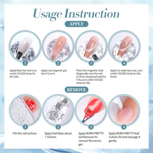 Blue Colored Cat Magnetic Gel Polish MY246 Crescent Bay 15ml Gel Nail Polish BORN PRETTY