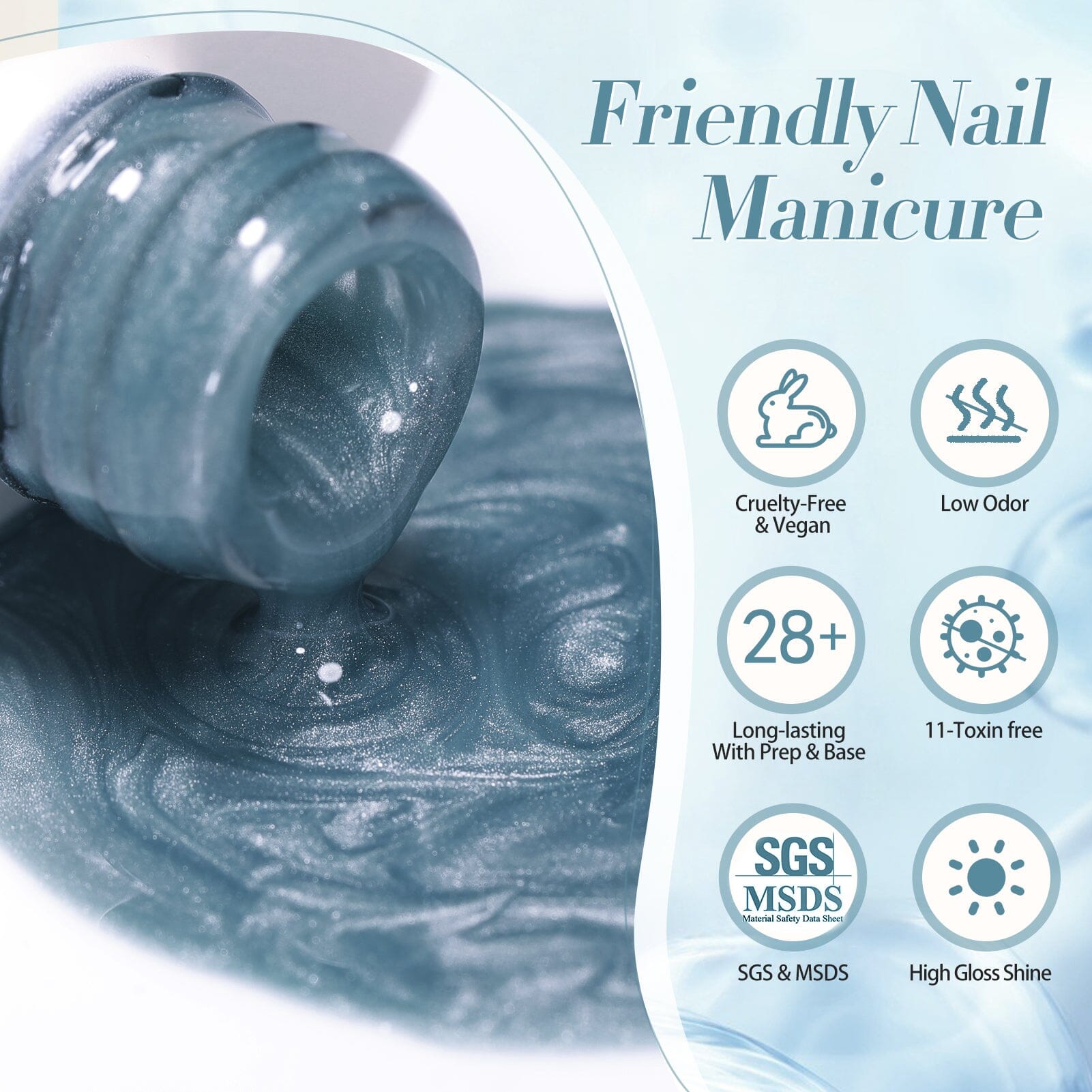 Blue Colored Cat Magnetic Gel Polish MY246 Crescent Bay 15ml Gel Nail Polish BORN PRETTY