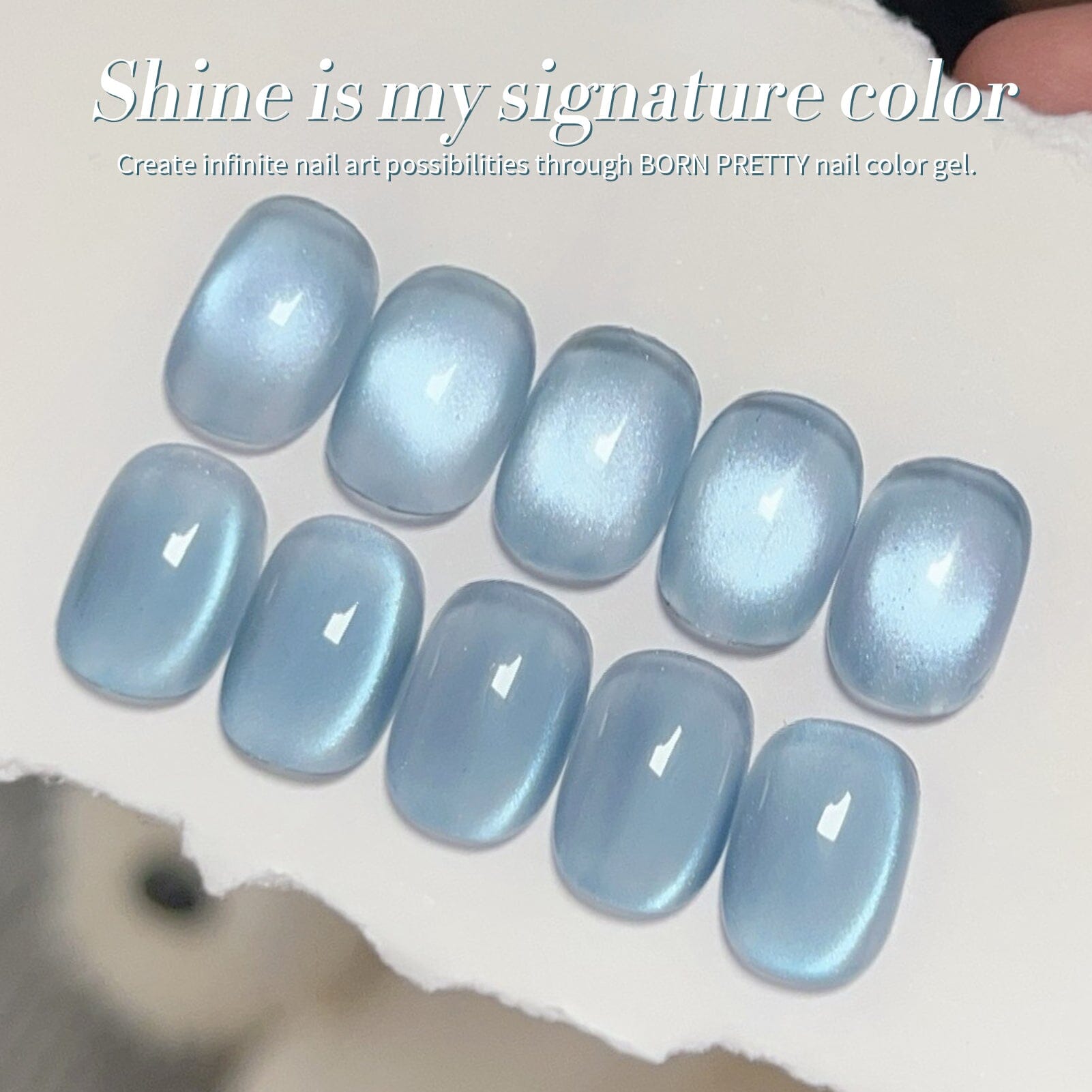 Blue Colored Cat Magnetic Gel Polish MY246 Crescent Bay 15ml Gel Nail Polish BORN PRETTY