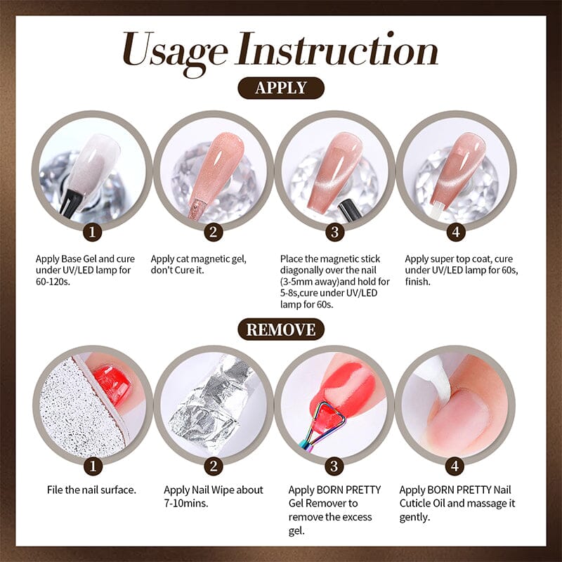 Brown Colored Cat Magnetic Gel Polish MY247 Mint Chocolate 10ml Gel Nail Polish BORN PRETTY