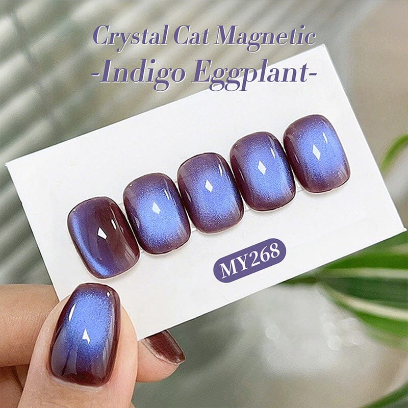 Blue Purple Colored Cat Magnetic Gel Polish MY268 Indigo Eggplant 10ml Gel Nail Polish BORN PRETTY